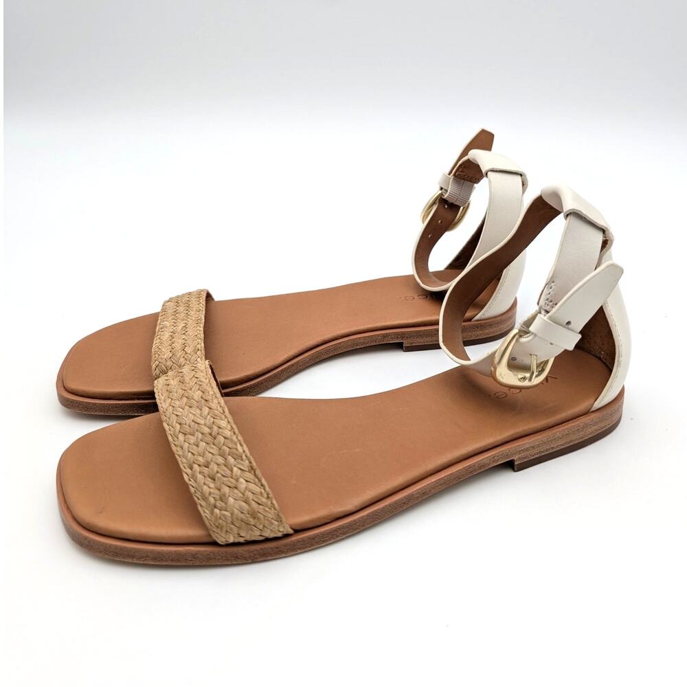 Vince Martina Ankle Strap Sandals Open Toe Women's Milk/White Size US7M EU37